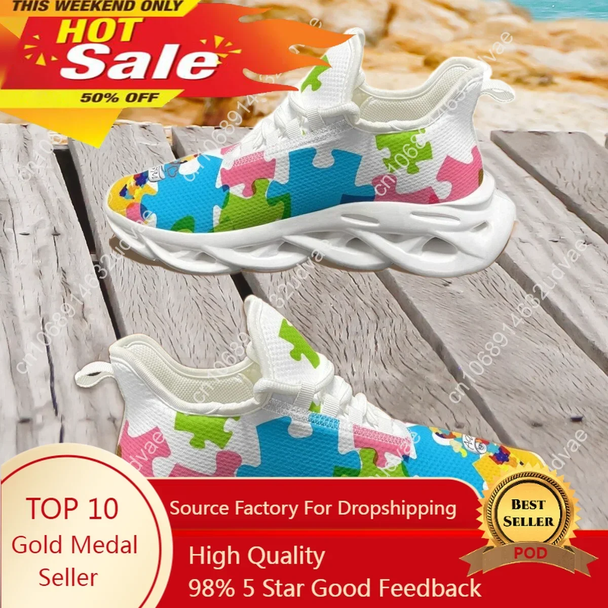 Men'S Shoes For Running - Autism Awareness Sports Running Shoe Color