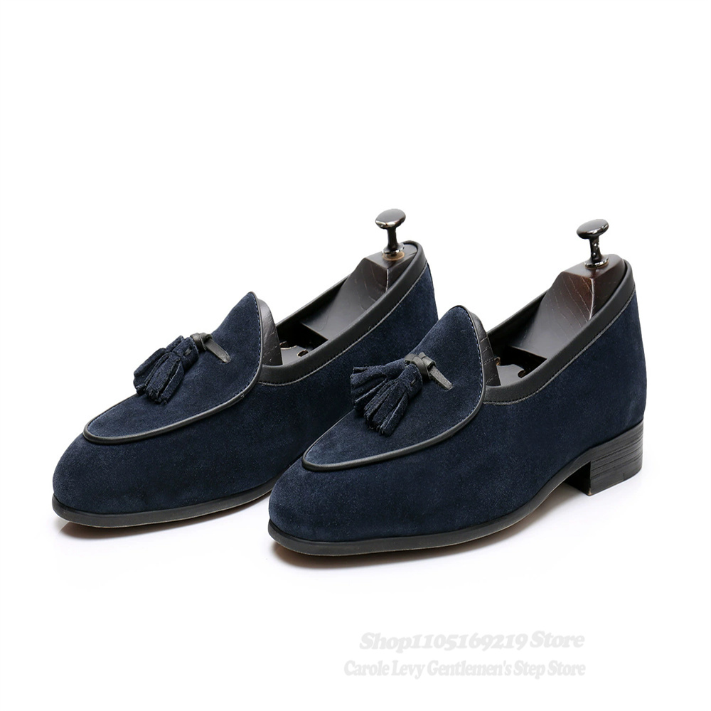 Tassel Decor Men Loafers Navy  - Men'S Shoes Navy Blue 评论和价格