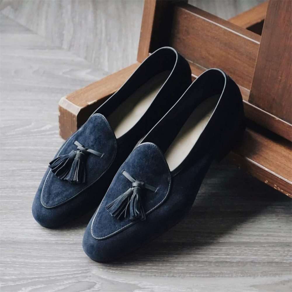 Tassel Decor Men Loafers Navy  - Men'S Shoes Navy Blue 评论和价格