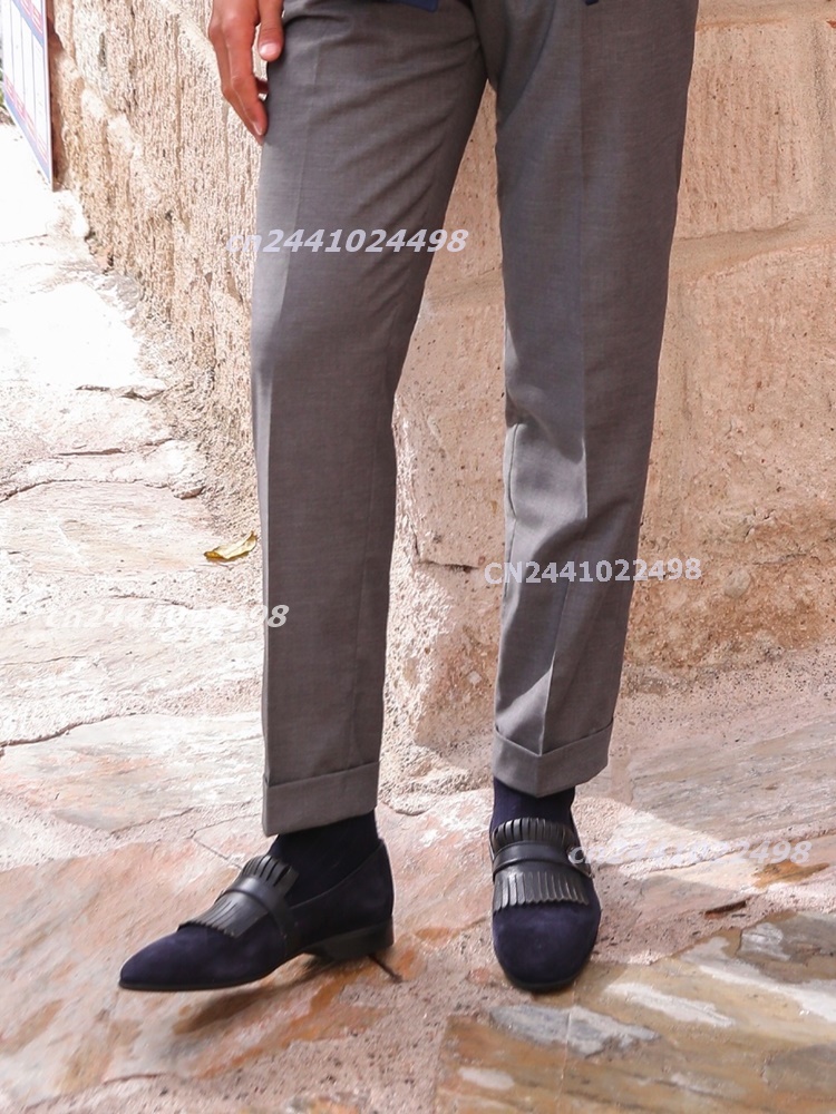 Navy Blue Suede Leather Tassel - Men'S Shoes Navy Blue 评论和价格