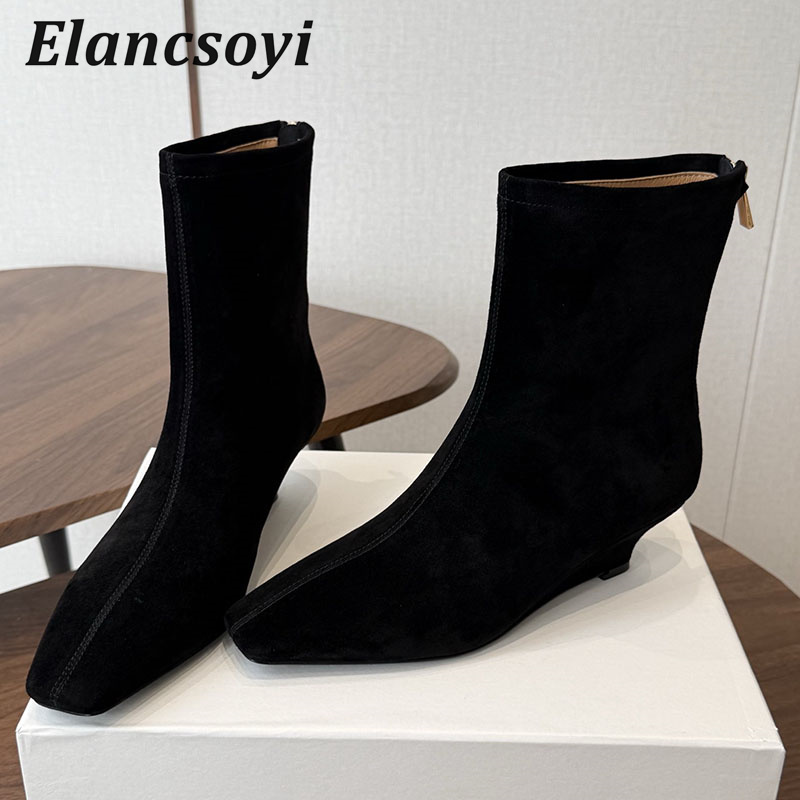 Wedges Heels Short Boots Women - Chelsea Boots Suede 评论和价格