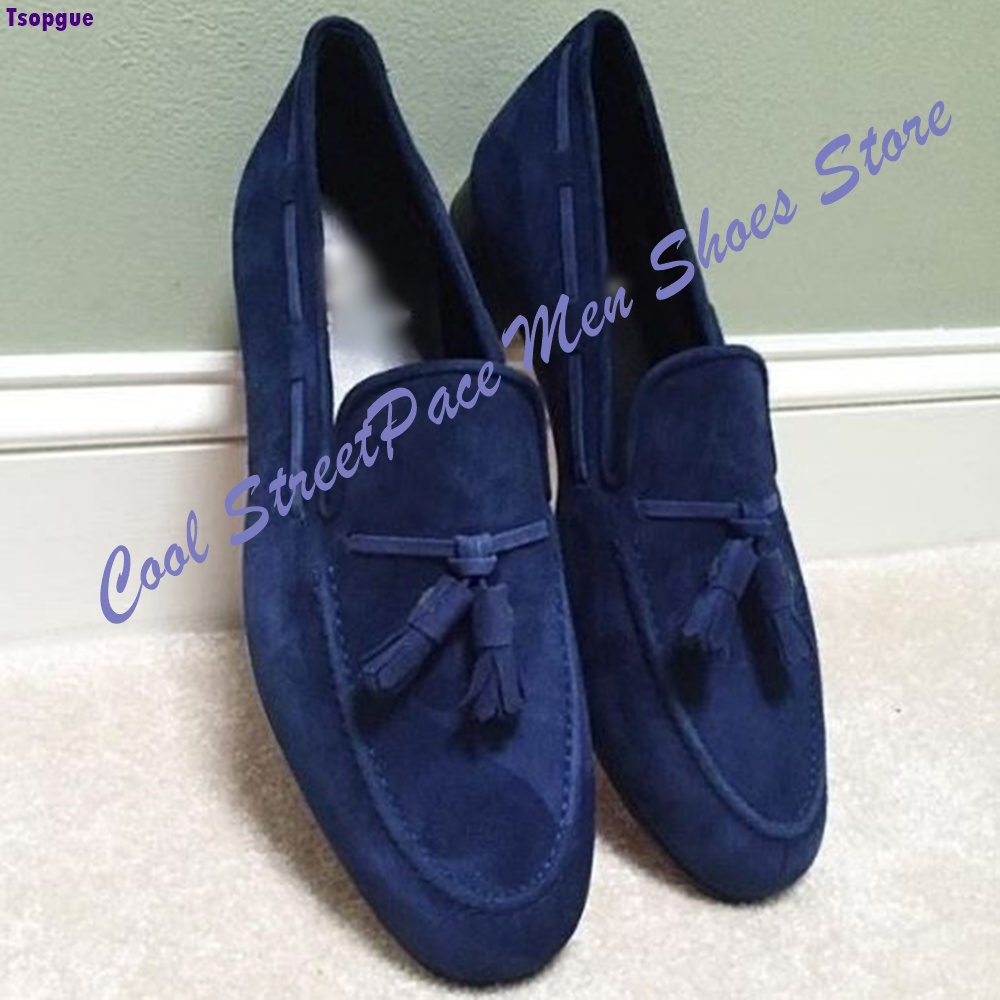 Business Casual Knot Loafers f - Men'S Shoes Navy Blue 评论和价格