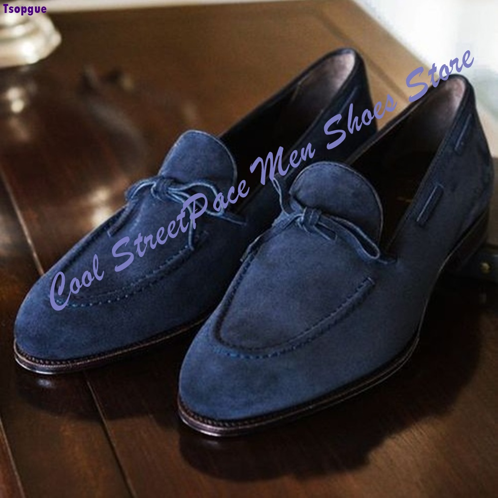 Business Casual Knot Loafers f - Men'S Shoes Navy Blue 评论和价格