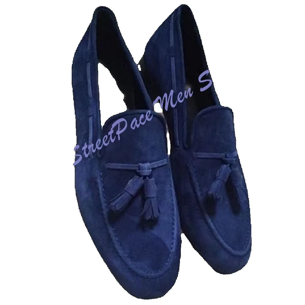 Business Casual Knot Loafers f - Men'S Shoes Navy Blue 评论和价格