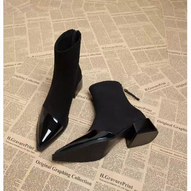 Ankle Boots Women Chunky Mid H - Chelsea Boots Suede 评论和价格