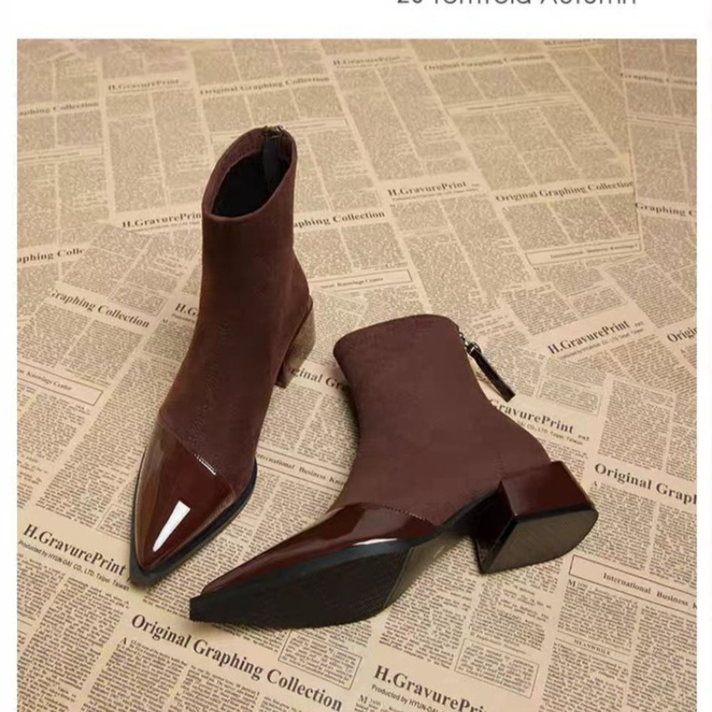 Ankle Boots Women Chunky Mid H - Chelsea Boots Suede 评论和价格