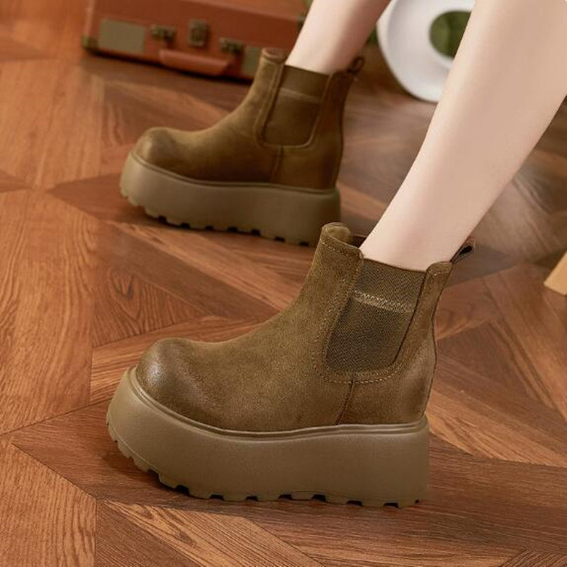 Luxury Suede Cow Genuine Leath - Chelsea Boots Suede 评论和价格