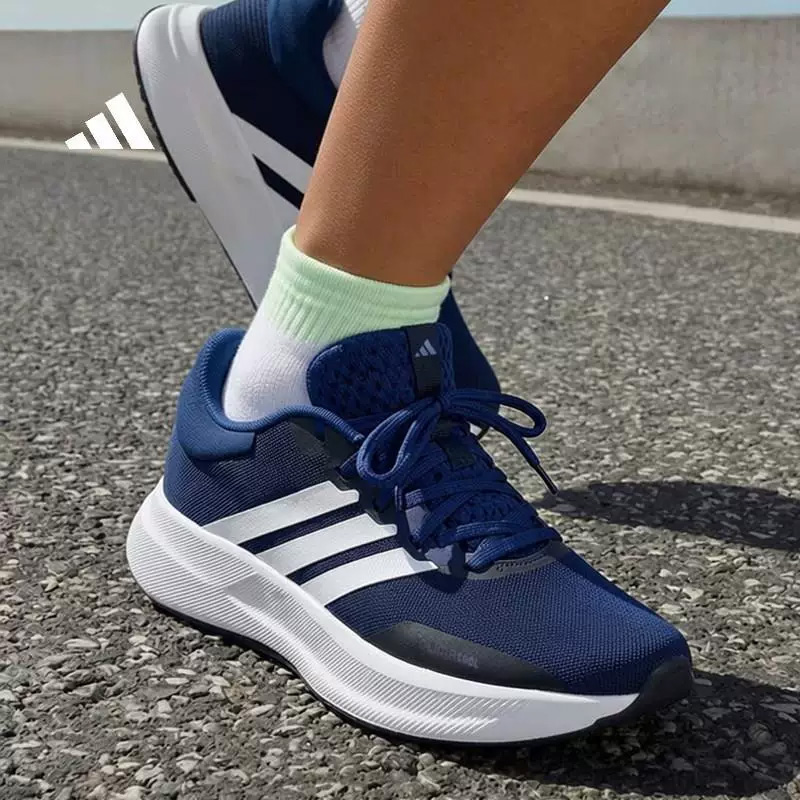 Adidas Navy Blue Three Stripes - Men'S Shoes Navy Blue 评论和价格