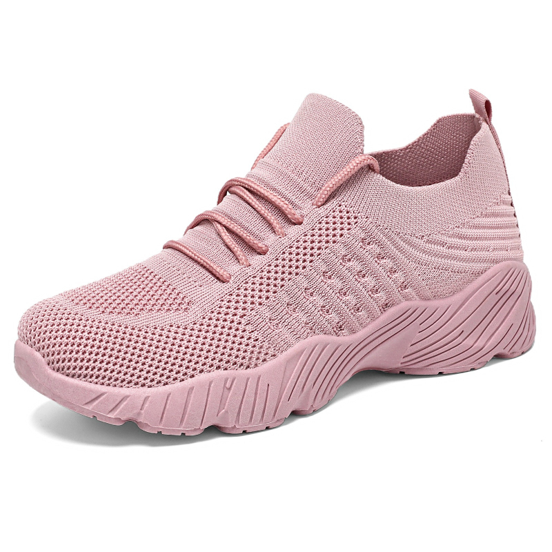 Women Solid Flying Weave Sneak - Mesh Trainer Breathable 评论和价格