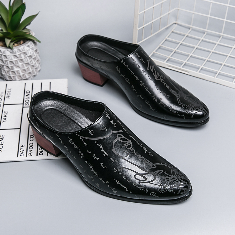 Men Brown Leather Mules Slippe - Men Shoes Office 评论和价格