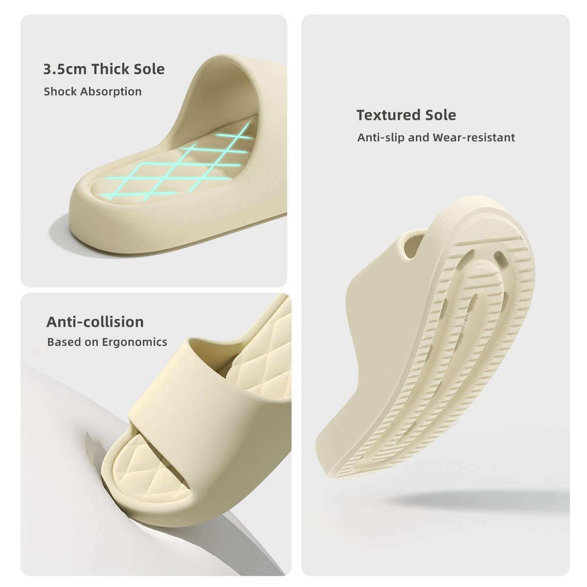 Women Summer Slippers 3.5cm Th - Flip Flop Beach Men 评论和价格