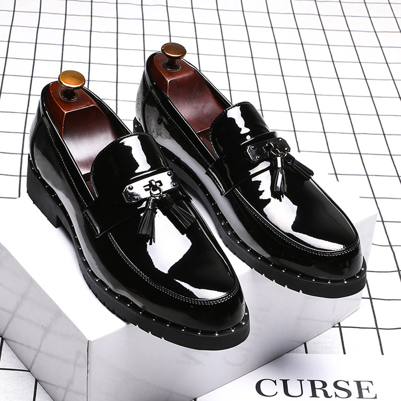 Luxury Brand Low Heeled Bright - Men Shoes Official 评论和价格
