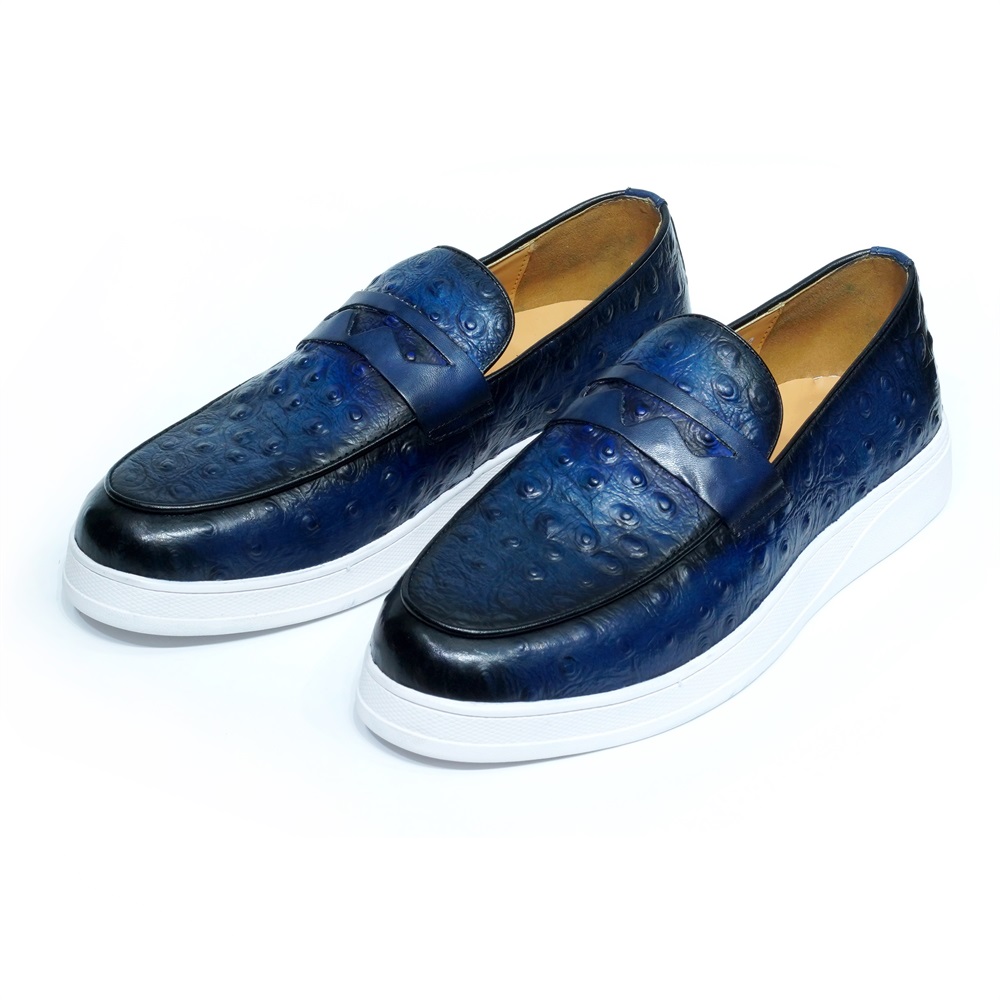 Fashion Genuine Leather Casual - Men'S Shoes Navy Blue 评论和价格