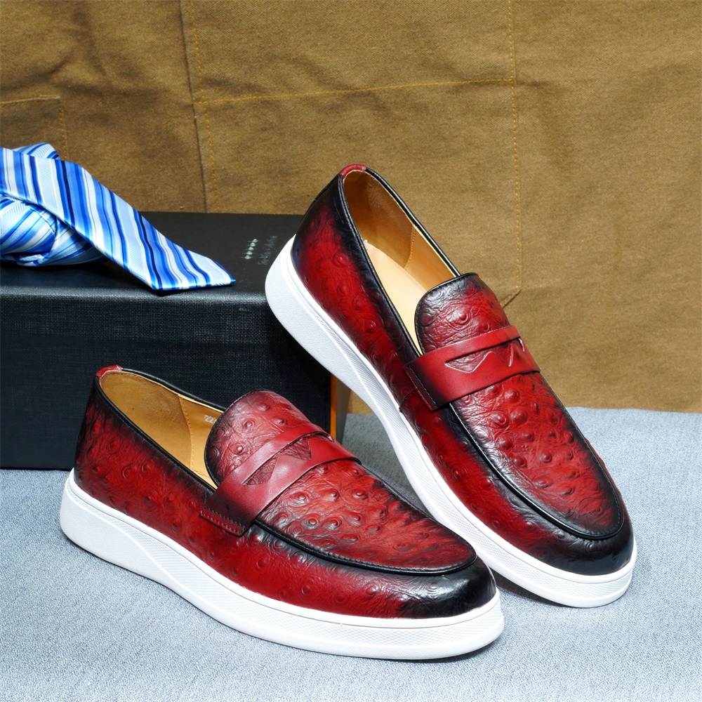 Fashion Genuine Leather Casual - Men'S Shoes Navy Blue 评论和价格