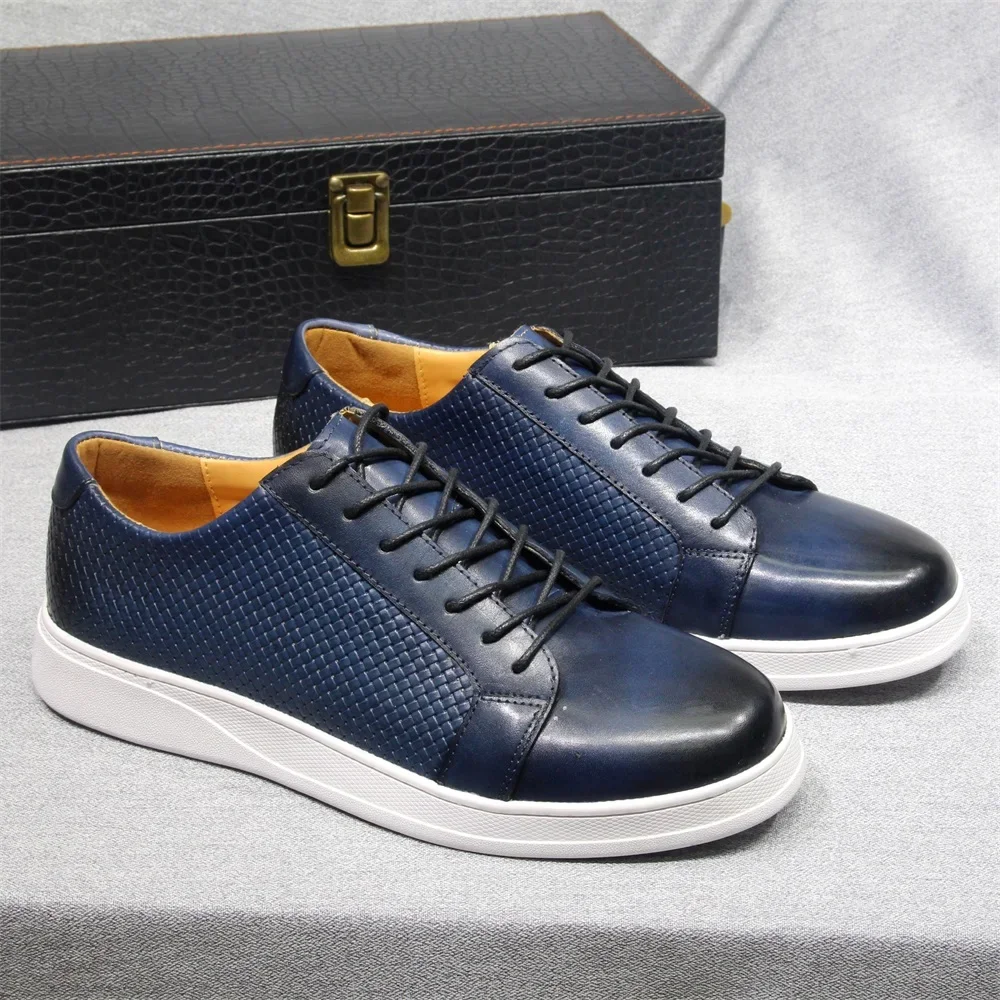 Men's European Style Genuine L - Men'S Shoes Navy Blue 评论和价格