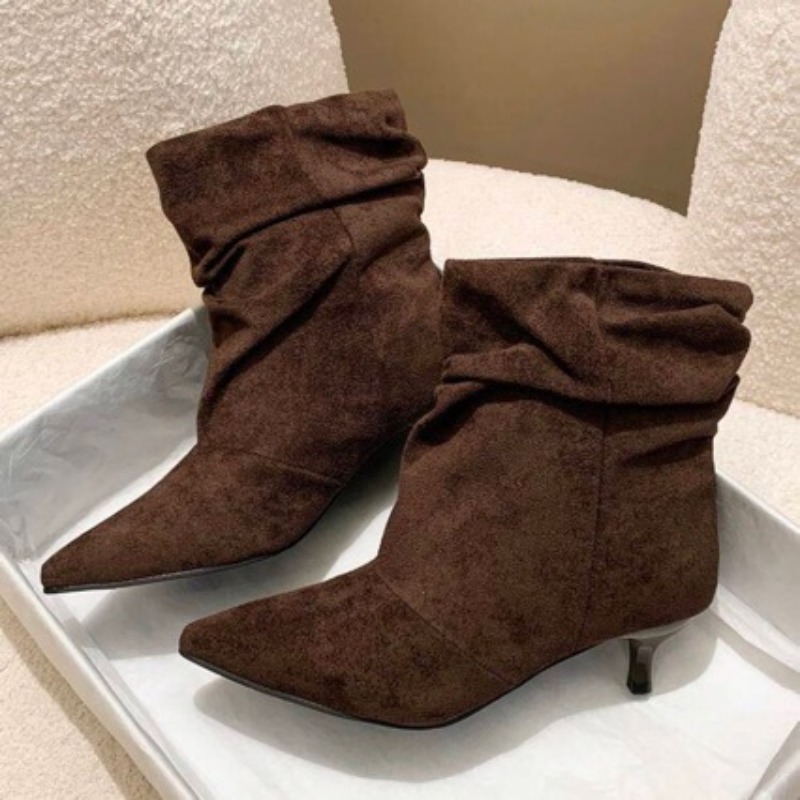 Brown Retro Elegant Designer A - Chelsea Boots Suede 评论和价格