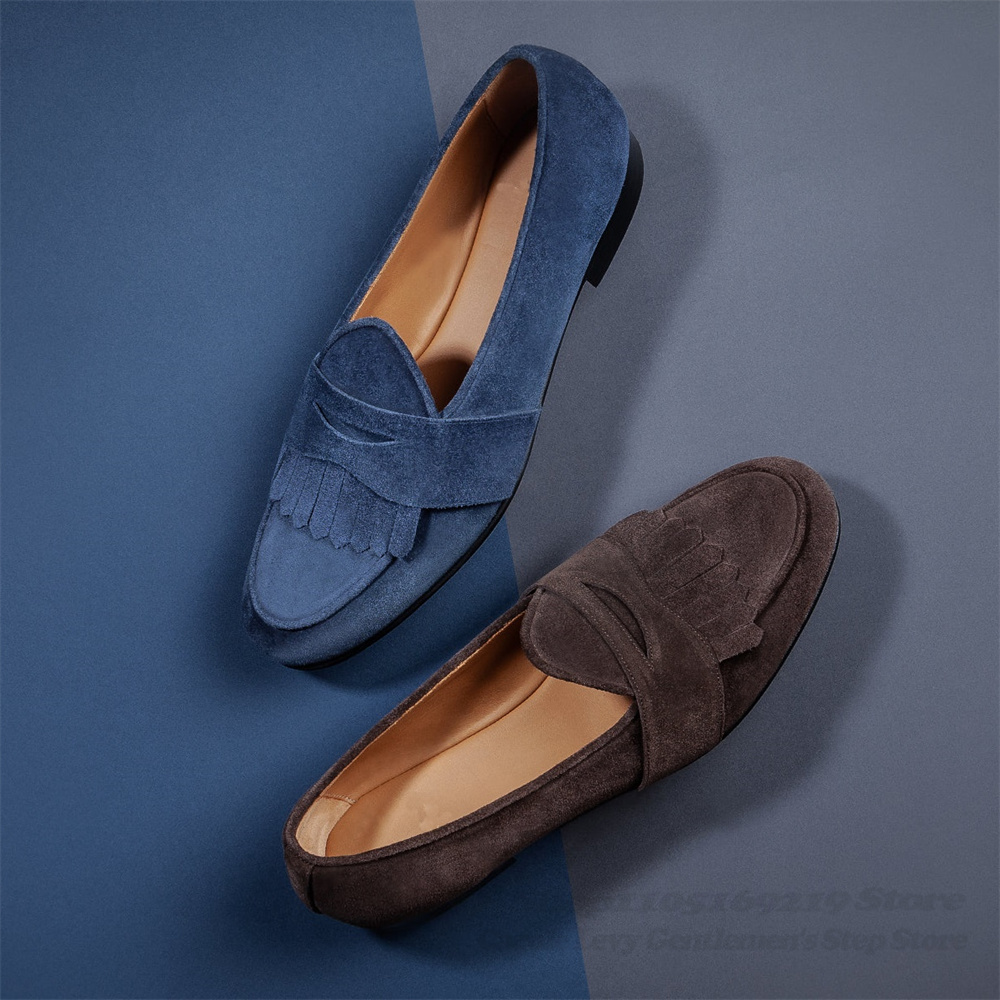 Navy Blue Suede Loafers Men Ro - Men'S Shoes Navy Blue 评论和价格