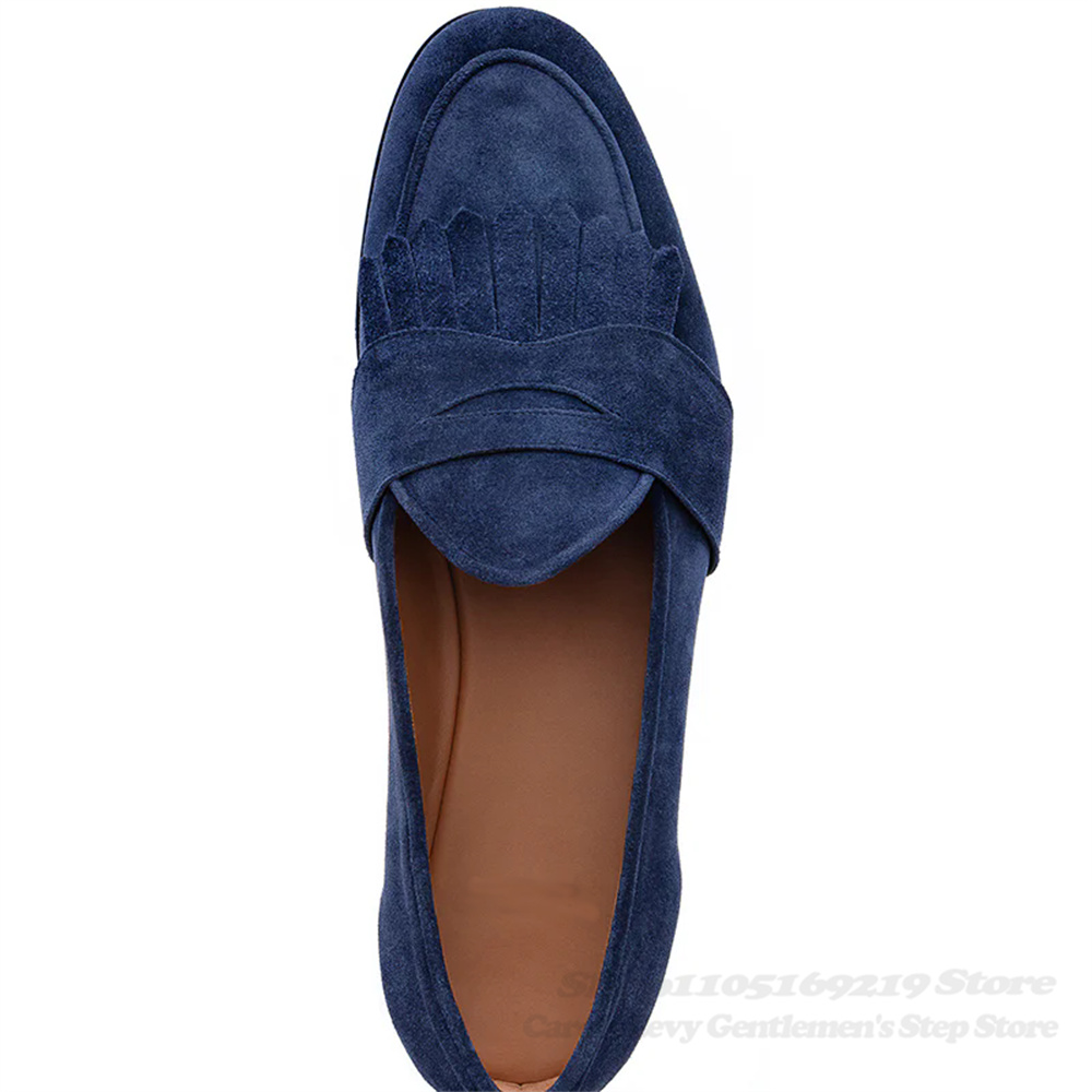 Navy Blue Suede Loafers Men Ro - Men'S Shoes Navy Blue 评论和价格