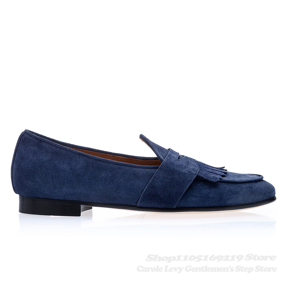 Navy Blue Suede Loafers Men Ro - Men'S Shoes Navy Blue 评论和价格
