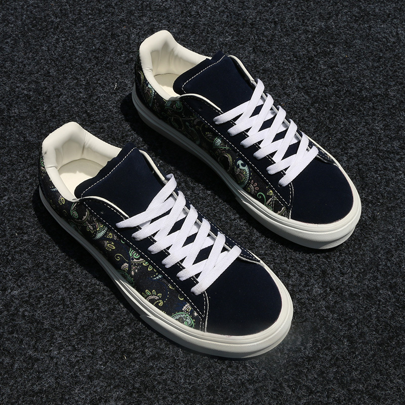 Summer Navy Blue Printed Large - Men'S Shoes Navy Blue 评论和价格