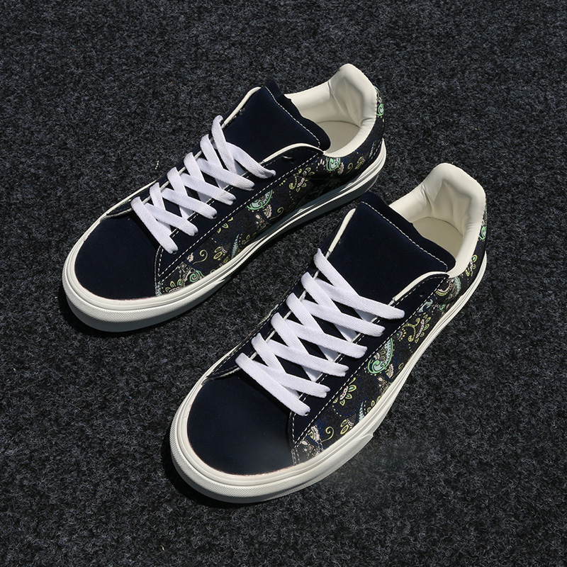 Summer Navy Blue Printed Large - Men'S Shoes Navy Blue 评论和价格