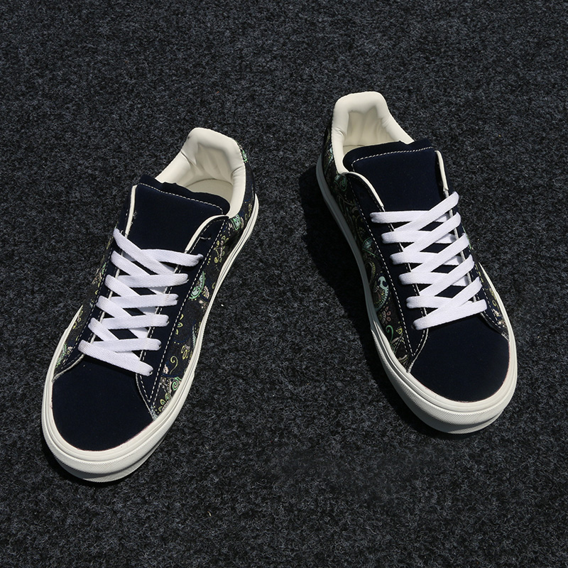 Summer Navy Blue Printed Large - Men'S Shoes Navy Blue 评论和价格